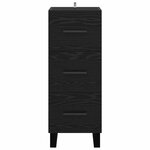 vidaXL Buffet Chêne noir 34 5 x 34 x 90 cm Bois d'ingénierie et fer