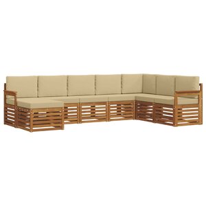 vidaXL Ensemble de canapés d'extérieur 8 Pièces Naturel et Beige