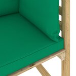 vidaXL Canapés d'angle de jardin 2Pièces et coussins Pin imprégné de vert