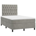 vidaXL Sommier à lattes de lit et matelas Gris clair 120x200cm Velours