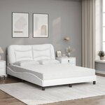 vidaXL Lit avec matelas Hvar blanc 140x190 cm similicuir