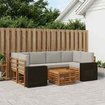 vidaXL Ensemble de canapés d'extérieur 7 Pièces Naturel et gris clair