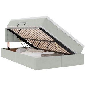 vidaXL Lit de Rangement Gris clair 120 x 200 cm Velours