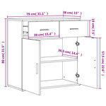 vidaXL Buffet noir 79x38x80 cm bois d'ingénierie