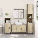 vidaXL Meuble de salle de bain avec lavabo Chêne Sonoma 90 x 33 x 60 cm Bois d'ingénierie