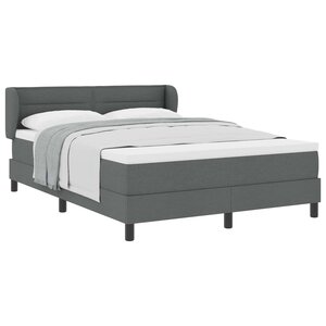 vidaXL Lit à ressorts avec matelas Gris foncé 160 x 200 cm tissu