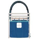 vidaXL Lit superposé avec rideaux bleu 80x200 cm bois pin massif