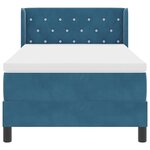 vidaXL Lit Box Spring avec Matelas Bleu Foncé 100x200 cm Velours