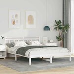 vidaXL Cadre de lit avec tête de lit Blanc Bois massif en pin