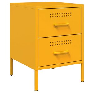 vidaXL Table de chevet jaune moutarde 36x39x50 5 cm acier