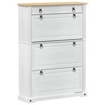 vidaXL Cabinet à chaussures Corona Blanc 99 x 32 x 138 cm Pin massif