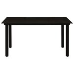 vidaXL Mobilier à dîner d'extérieur 7 Pièces Rotin PVC Noir