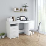 vidaXL Bureau Blanc brillant 140x50x76 cm Bois d’ingénierie