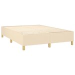 vidaXL Sommier à lattes de lit et matelas et LED Crème 140x200cm Tissu