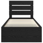 vidaXL Cadre de lit avec tête de lit Noir 75 x 190 cm Pin massif