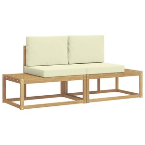 vidaXL Ensemble de canapés d'extérieur 2 Pièces Blanc et crème Polyester