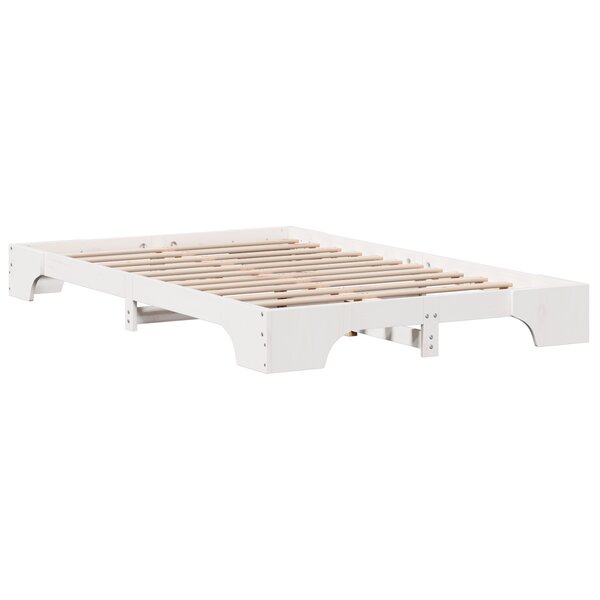 vidaXL Cadre de lit Blanc Bois massif 120 x 190 cm Durable Solide