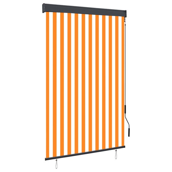 vidaXL Store roulant d'extérieur 120x250 cm Blanc et orange