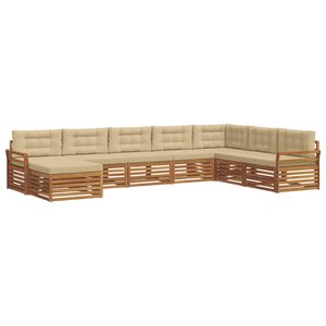 vidaXL Ensemble de canapés d'extérieur 8 Pièces Naturel et Beige