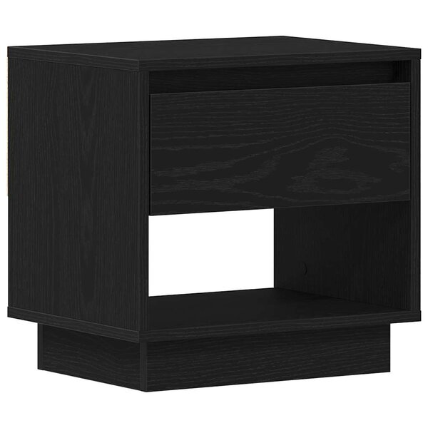 Table de chevet vidaXL Noir Chêne 45x34x48 cm Bois d'ingénierie