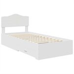 vidaXL Cadre de lit avec tiroir Blanc 100 x 200 cm Bois d'ingénierie