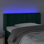 vidaXL Tête de lit à LED Vert foncé 83x16x78/88 cm Velours