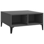 vidaXL Table basse Gris 60x60x30 cm Aggloméré