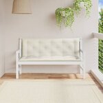 vidaXL Coussins de banc de jardin lot de 2 crème mélangé tissu