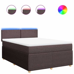 vidaXL Sommier à lattes de lit avec matelas Marron foncé 140x190 cm