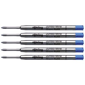 Mine Jumbo Pour Stylo Bille Pointe Moyenne Bleu x 5 ROTRING