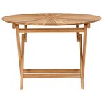 vidaXL Table de jardin pliante Naturel Ø 110 x 75 cm