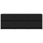 vidaXL Meuble TV avec LED noir 140x34x50 cm bois d'ingénierie