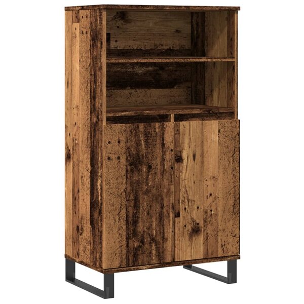 vidaXL Buffet haut vieux bois 60x36x110 cm bois d'ingénierie