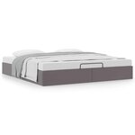 vidaXL Cadre de lit ottoman sans matelas gris 200x200 cm similicuir