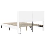 vidaXL Cadre de lit avec bandes LED Blanc 140 x 190 cm Simili cuir
