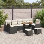 vidaXL Ensemble de canapé de jardin 10 Pièces Noir polyrotin