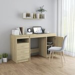 vidaXL Bureau Chêne sonoma 140x50x76 cm Bois d’ingénierie