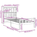 vidaXL Lit bibliothèque sans matelas cire marron 75x190 cm pin massif