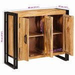 vidaXL Buffet Marron 80 x 33 x 70 cm bois de manguier massif