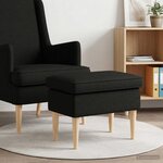 vidaXL Pouf Noir 55 x 35 x 41 cm Tissu