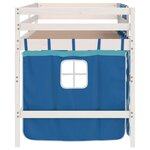 vidaXL Lit mezzanine enfants avec rideaux sans matelas bleu 80x200cm