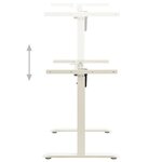 Cadre de Bureau table poste de travail meuble d'ordinateur informatique étude motorisé électrique réglable en hauteur blanc 02_0023978