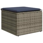 vidaXL Salon de jardin 6 Pièces avec coussins gris résine tressée