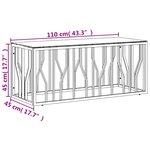 vidaXL Table basse acier inoxydable et bois massif de récupération