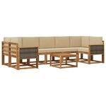 vidaXL Ensemble de canapés d'extérieur 6 pc Naturel