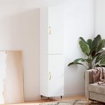 vidaXL Buffet haut Blanc 34 5x34x180 cm Bois d'ingénierie
