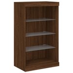 vidaXL Buffet avec lumières LED chêne marron 60 5x37x100 cm