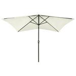 vidaXL Parasol avec LED et mât en acier Sable 2x3 m