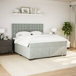 vidaXL Sommier à lattes de lit et matelas Gris clair 180x200cm Velours