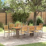 vidaXL Ensemble de salle à manger pour jardin 9 Pièces Gris
